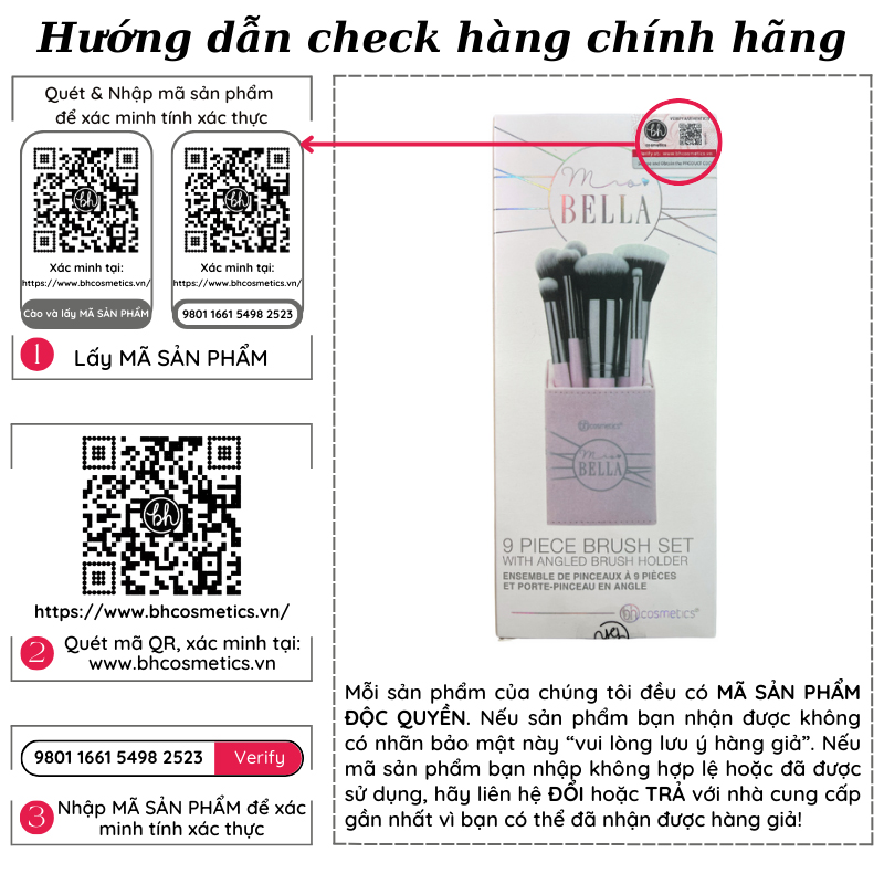  Bộ Cọ Trang Điểm 9 Cây BH COSMETICS Ms Bella BHBO03